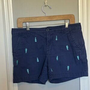 G.H.Bass Navy Blue Seahorse Print Women's Shorts